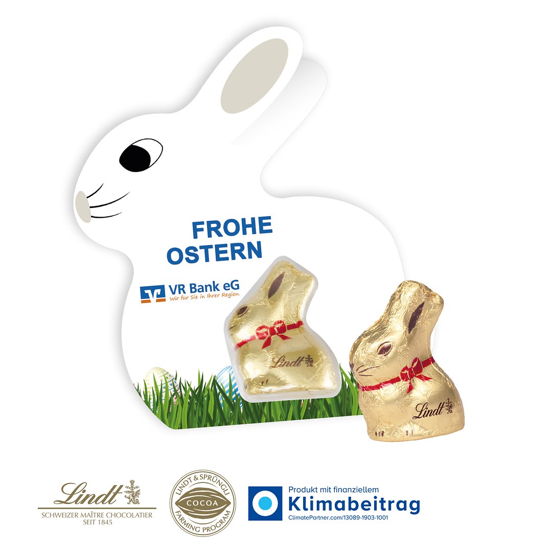 Promotion-Card Hase mit Goldhase von Lindt
