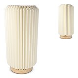 faltbare Papier-LED-Lampe Aurora Tall auf Holzsockel, 32cm Bigelien
