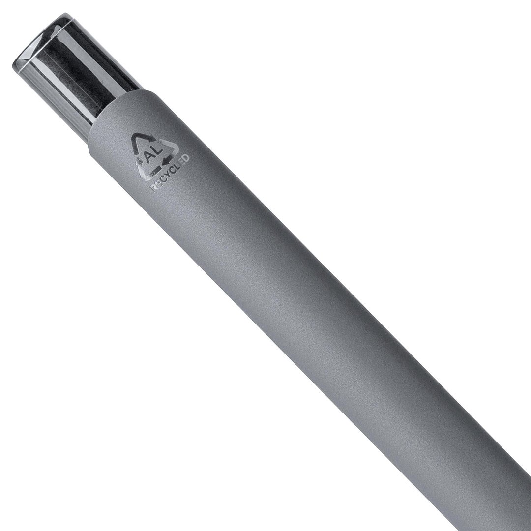 Recycelter Aluminium-Kugelschreiber mit Gummibeschichtung Ruinata