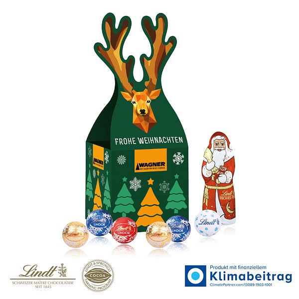 3D Präsent „Rentier“ mit süsser Füllung