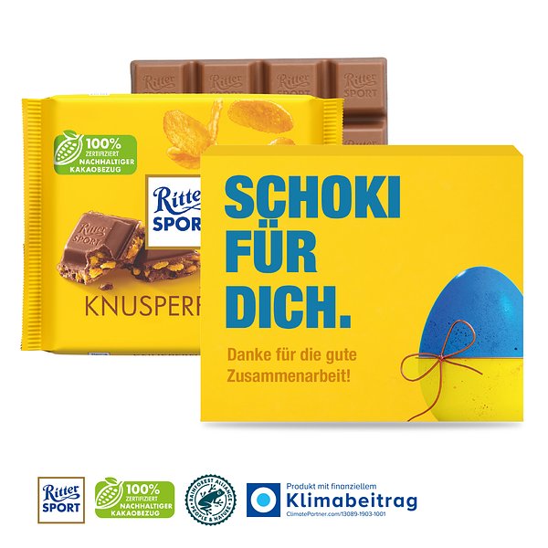 Ritter SPORT in Werbekartonage, 100 g