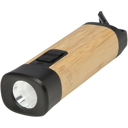 Taschenlampe aus Bambus und recyceltem RCS Kunststoff mit Karabinerhaken - Benst