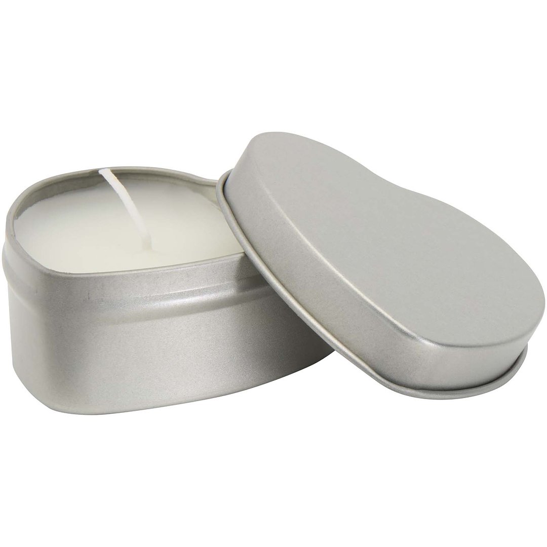 Herzförmige Zinnkerze mit Vanille Duft - Giun