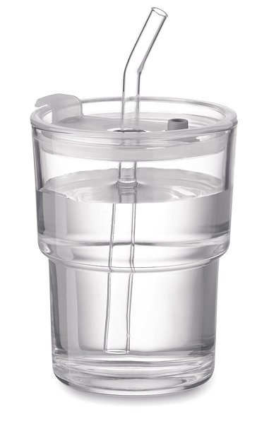 Glasbecher mit Trinkhalm 400ml Gritte