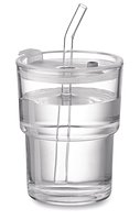 Glasbecher mit Trinkhalm 400ml Gritte