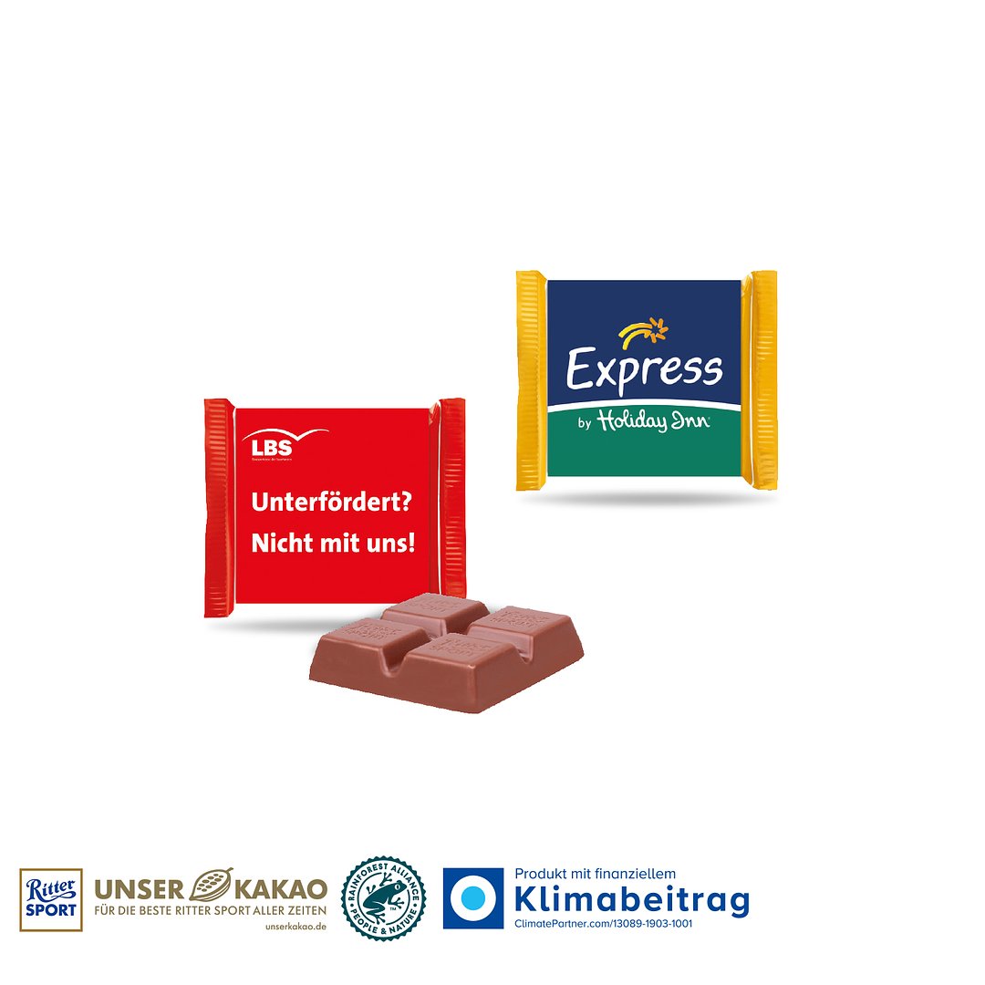 Ritter SPORT „Mini“ mit Werbebanderole