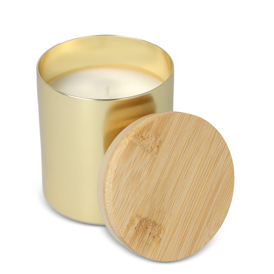 Bhakti-Duftkerze auf pflanzlicher Basis in recyceltem Aluminiumgefäß Elinele