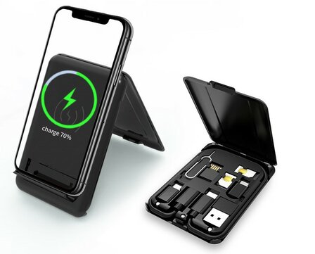 Bestseller 2023 - 6-in-1 Wireless Charger 15W & Sim-Karten-Toolset