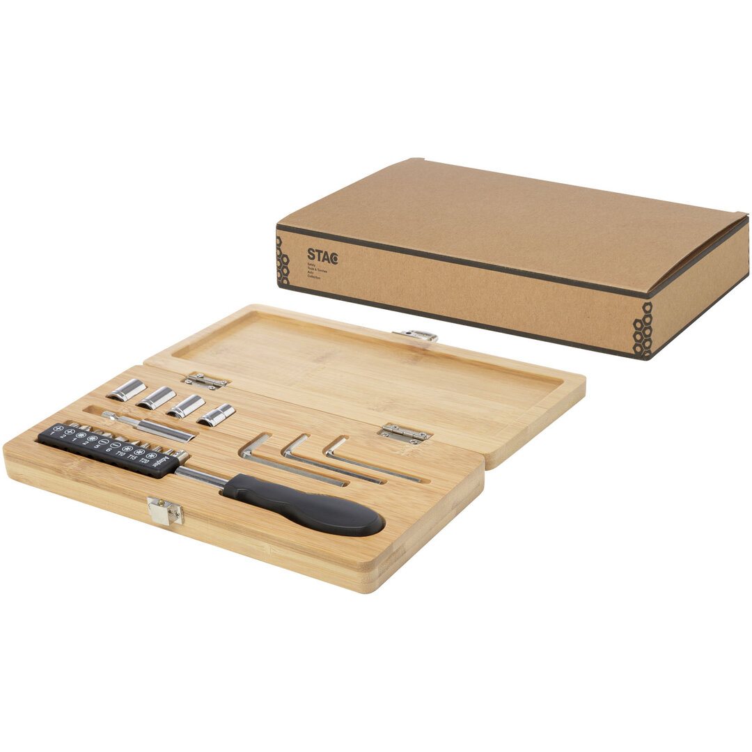 19-teiliges Werkzeugset aus Bambus und recyceltem Kunststoff - Andinas