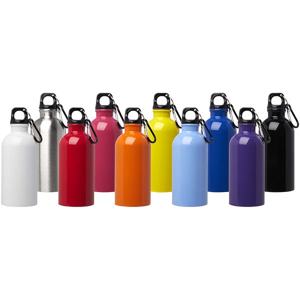 400 ml RCS-zertifizierte, einwandige Trinkflasche aus Edelstahl mit Karabinerhaken - Ongas