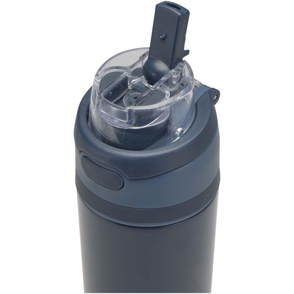 800 ml RCS Trinkflasche aus recyceltem, einwandigem Edelstahl mit Multifunktionsdeckel und Klappstrohhalm - Gillingin