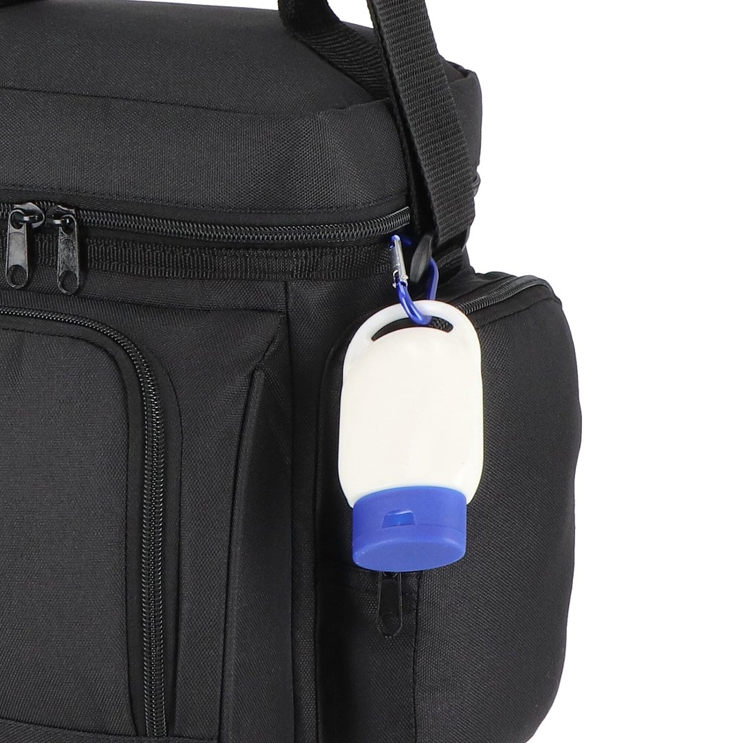 Sonnenschutzlotion mit Karabiner SPF30 aus recyceltem Material Hatrudi