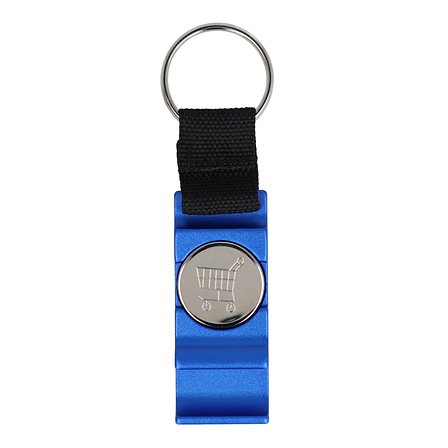 3-in-1-Flaschenöffner-Schlüsselanhänger-Einkaufswagenchip Grinen
