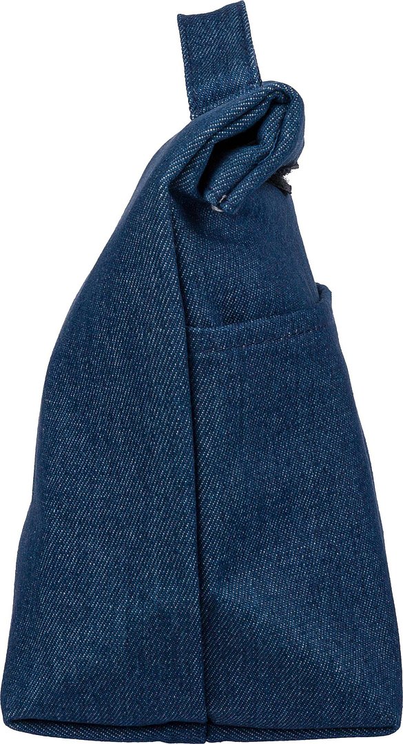 Recycelte Denim-Kühltasche mit Rollverschluss Emman