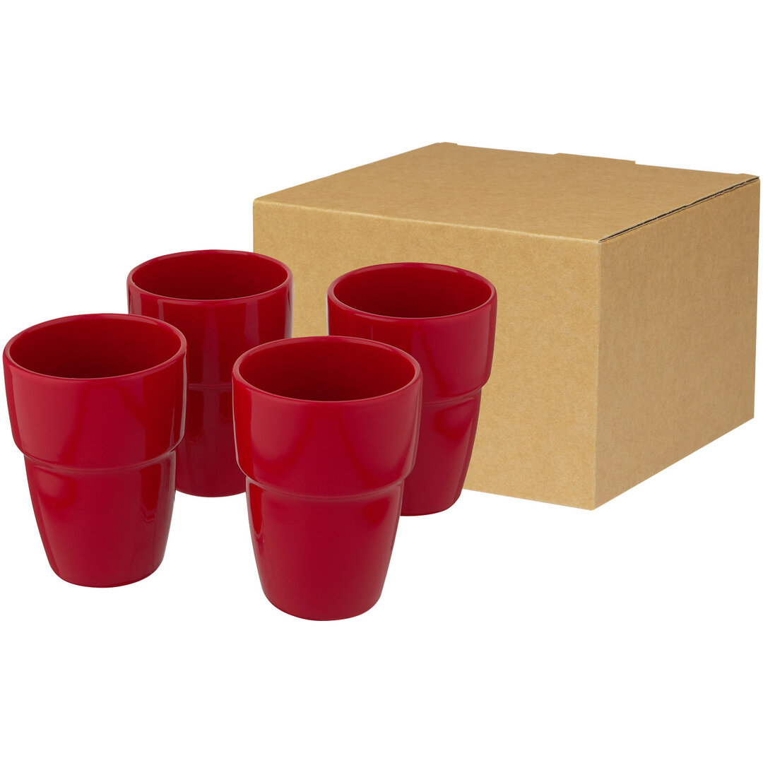 4-teiliges Geschenkset aus stapelbaren 280 ml Bechern - Cilliust