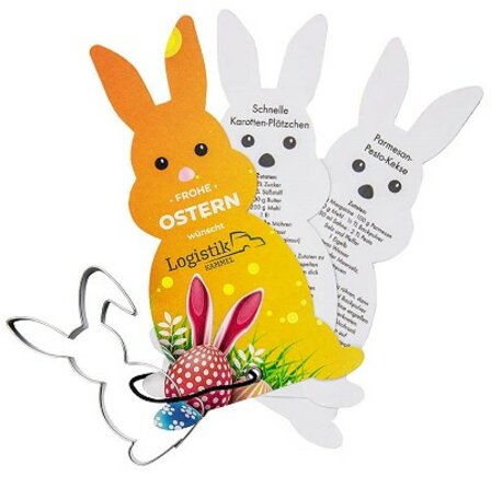 Backförmchen mit Rezeptblock Hase