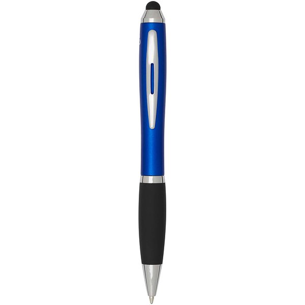 RCS Stylus Kugelschreiber aus recyceltem Kunststoff mit farbigem Schaft und schwarzem Griff (blaue Tinte) - Adan