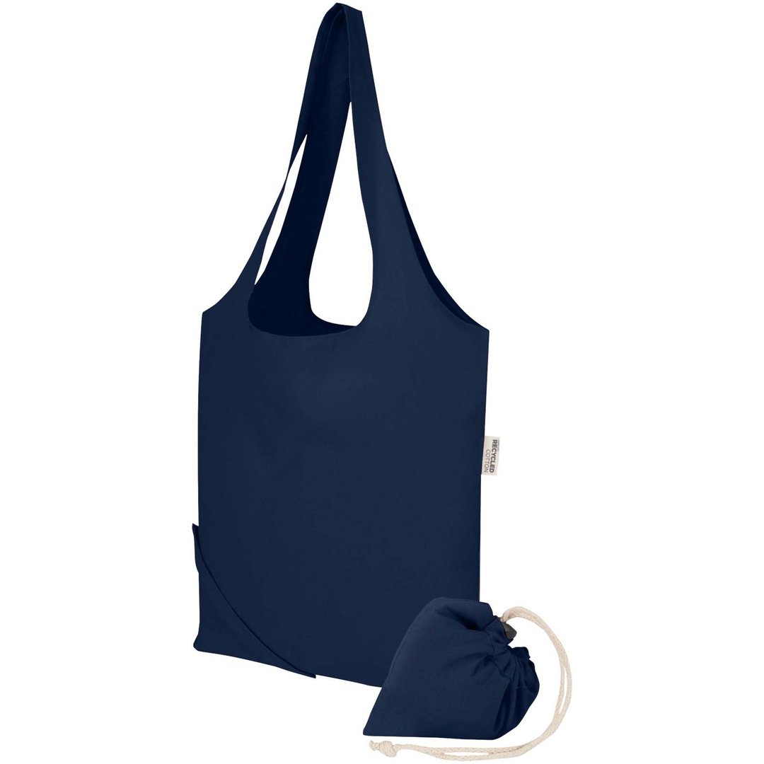 Blend 140 g/m², GRS-zertifizierte, faltbare Baumwoll Tragetasche, 7 l - Grin