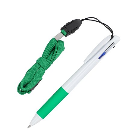 3-Farben-Stift mit Griffzone und Schlüsselband Helven