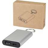 2000 mAh Powerbank aus recyceltem Aluminium mit Schlüsselanhänger - Ferg