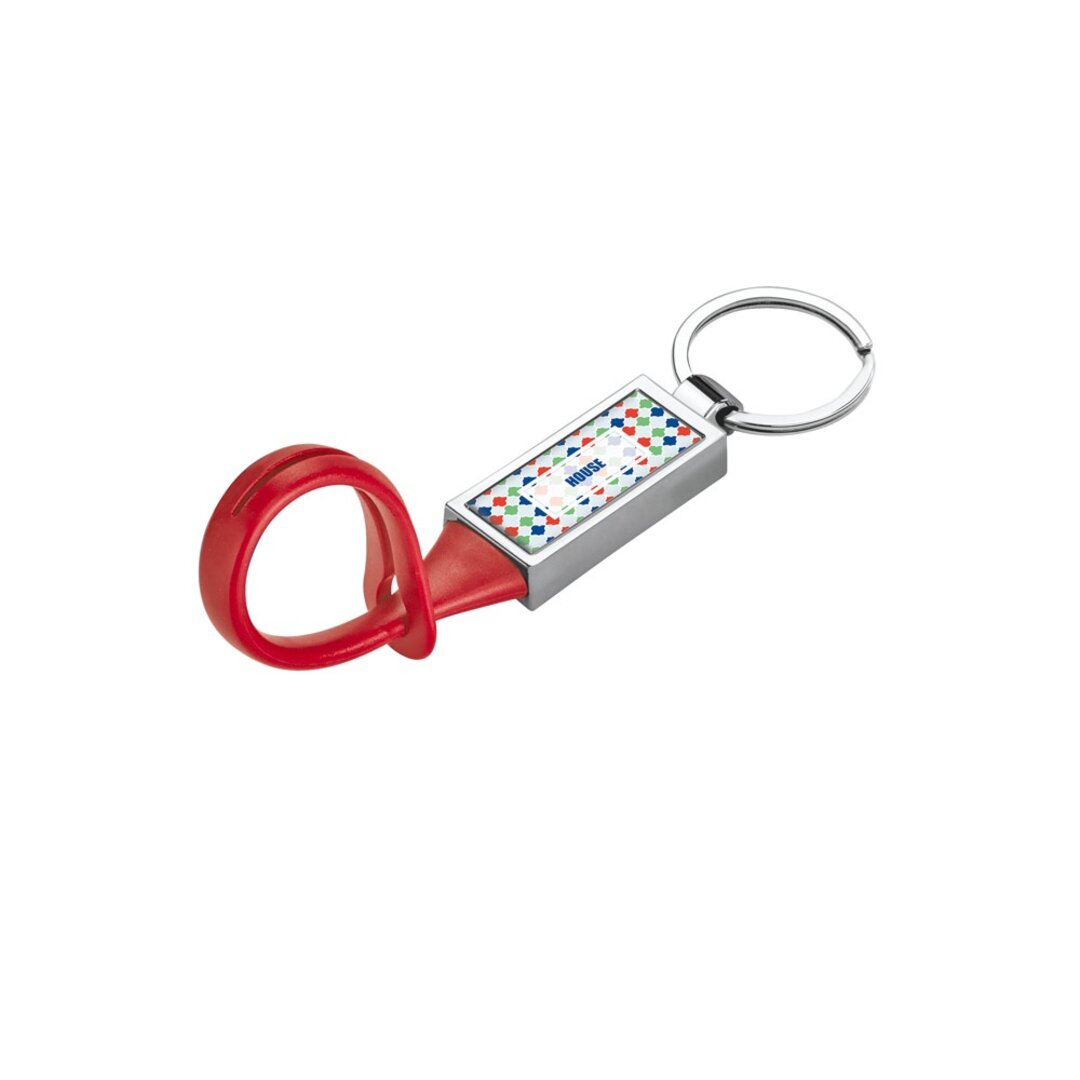 Schlüsselanhänger aus Metall und PVC Steile