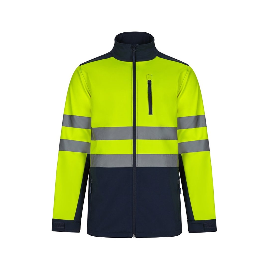 Zweifarbige Softshell-Jacke (280 g/m²) aus Polyester (96 %) und Elastan (4 %) Bistga