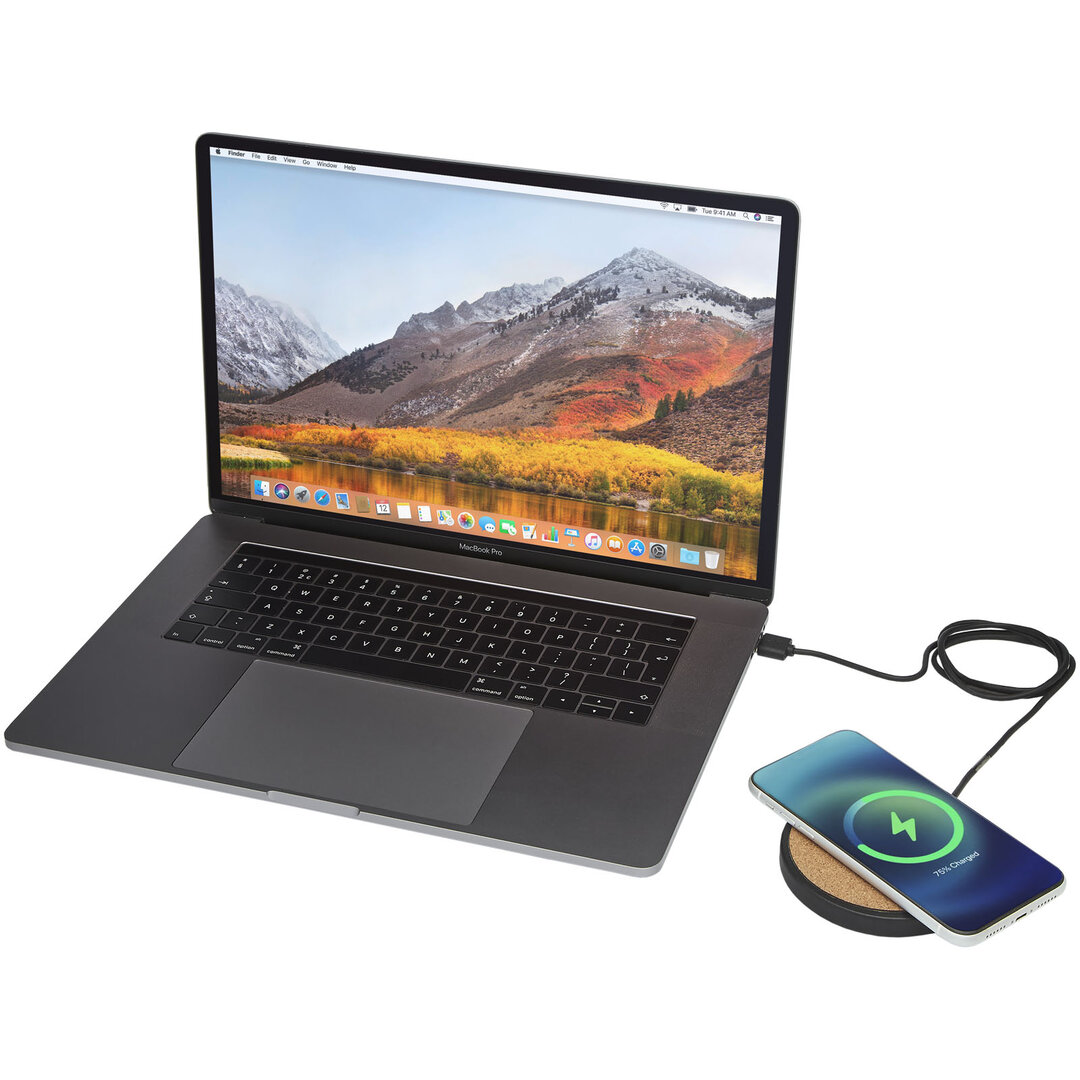 Kabelloses 10 W Ladepad aus Kalkstein/Kork - Inatris