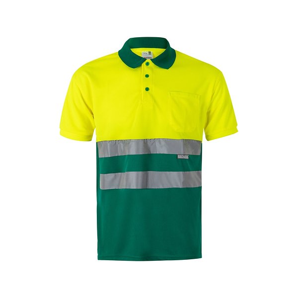 Zweifarbiges Poloshirt im Bird-Eye-Design (160g/m²) mit kurzen Ärmeln, aus Polyester (100%) Mudyli