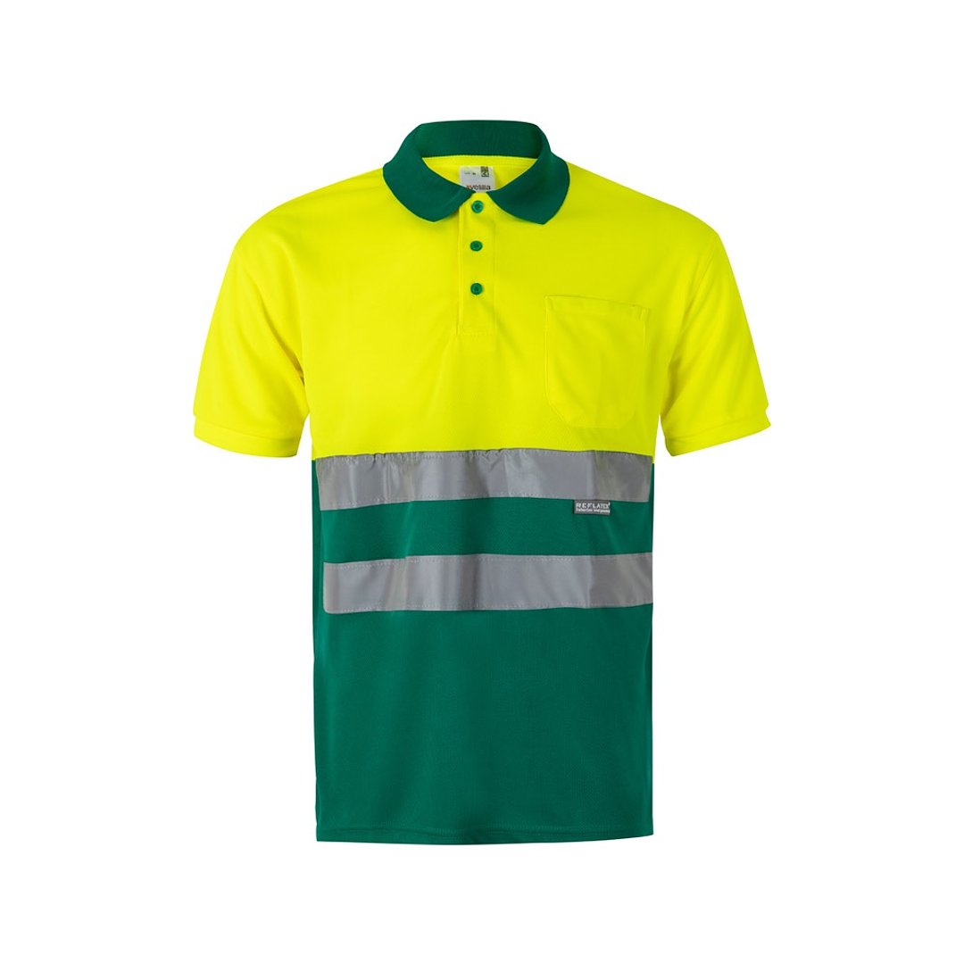Zweifarbiges Poloshirt im Bird-Eye-Design (160g/m²) mit kurzen Ärmeln, aus Polyester (100%) Mudyli