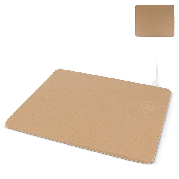 Mousepad mit kabellosem Ladegerät aus Recyclingpapier Griorie