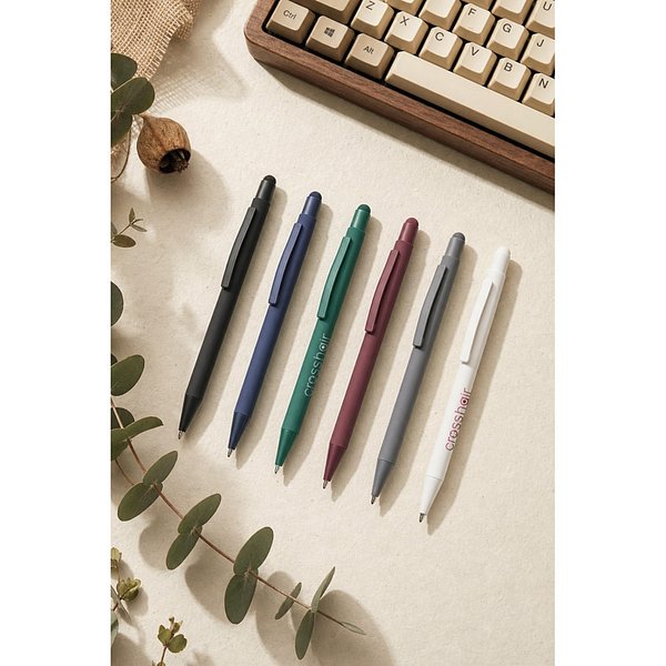 Kugelschreiber mit modernem Design aus recyceltem Aluminium (100% rAL) mit matter Oberfläche Nelver