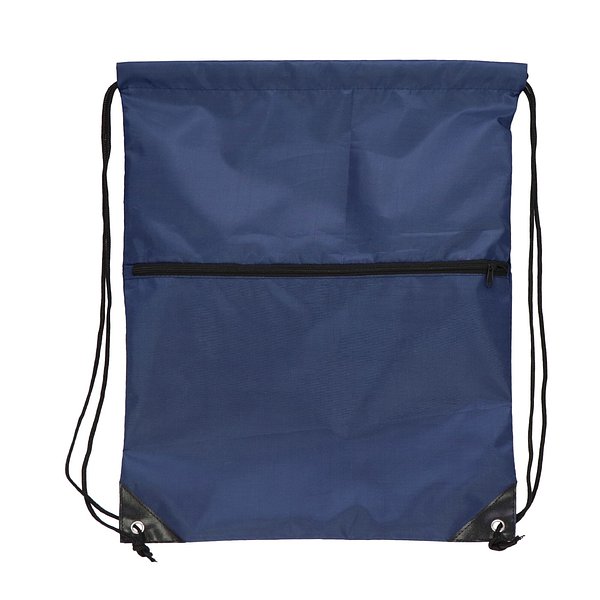 Kordelzugtasche 210T R-PET mit Reißverschluss Rueli