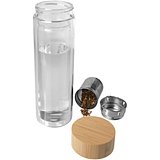 400 ml Flasche aus Borosilikatglas mit Infuser und Bambusdeckel - Gritat
