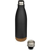 500 ml doppelwandige, vakuumisolierte Trinkflasche aus Edelstahl mit Korkdetails - Steia