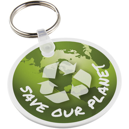 Kreisförmiger Schlüsselanhänger aus recyceltem Material - Duriköbin