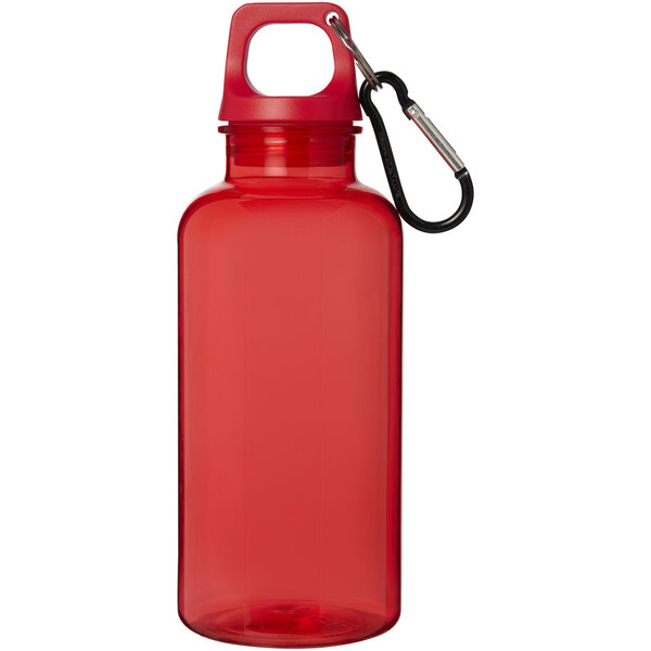 400 ml RCS-zertifizierte Trinkflasche aus recyceltem Kunststoff mit Karabiner - Emerik