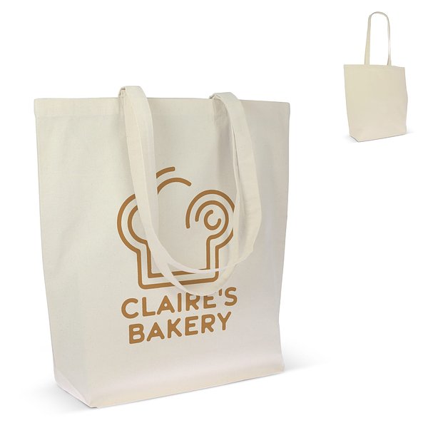 Einkaufstasche Bio-Baumwolle natur lang 270g/m² 42x12x43 cm Ruins