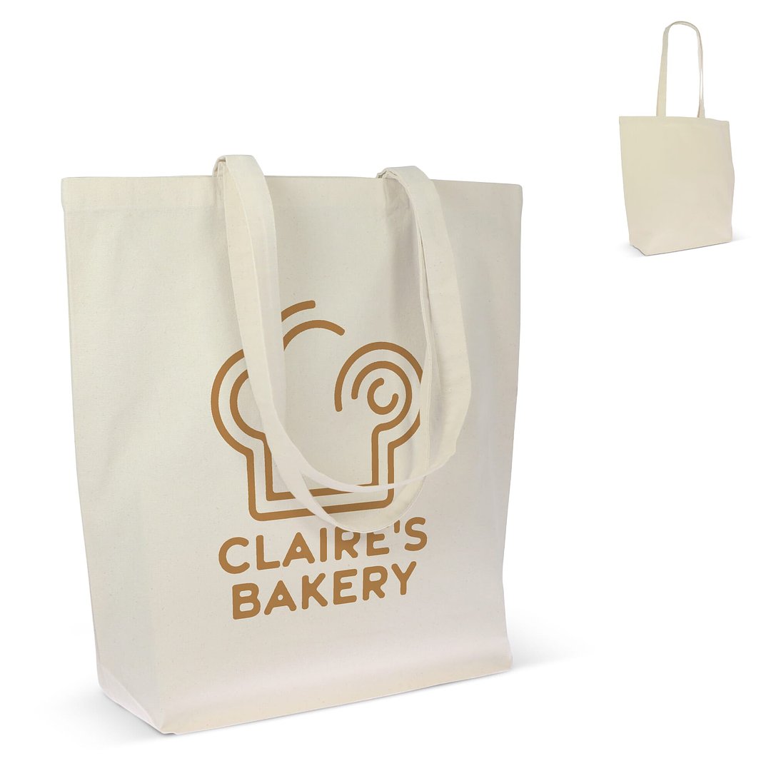 Einkaufstasche Bio-Baumwolle natur lang 270g/m² 42x12x43 cm Ruins