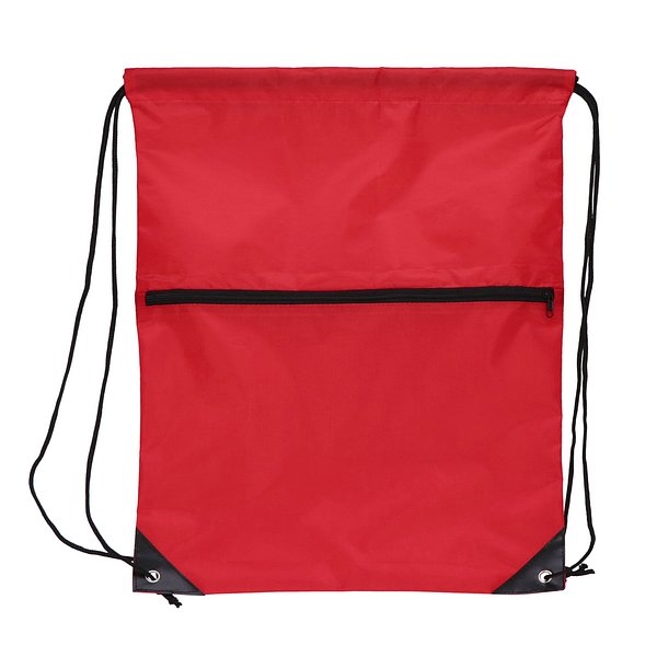 Kordelzugtasche 210T R-PET mit Reißverschluss Rueli