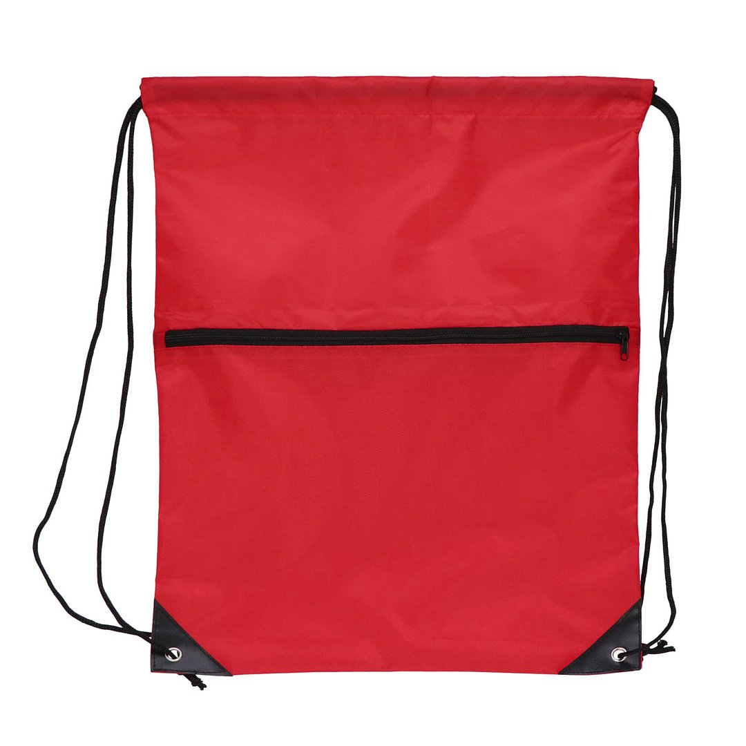 Kordelzugtasche 210T R-PET mit Reißverschluss Rueli