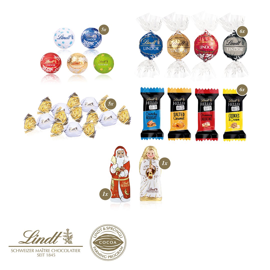 Adventskalender Lindt „Premium-Selection“, Inlay aus Papierfaser