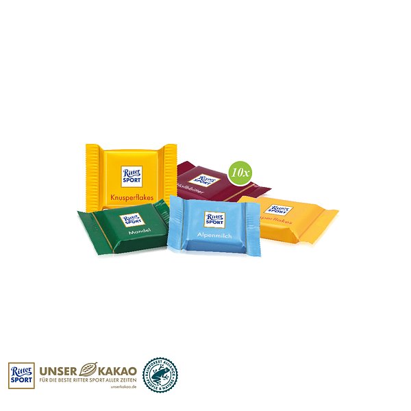 Werbe-Hase mit Ritter SPORT Schokotäfelchen