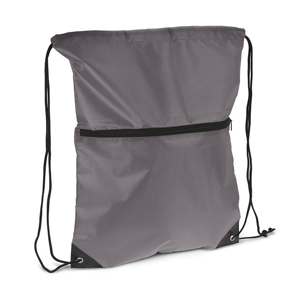 Kordelzugtasche 210T R-PET mit Reißverschluss Rueli