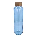Recycelte Glaswasserflasche ReuuZ mit Holzverschluss 650 ml Frileel