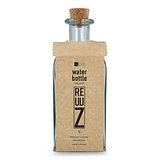Square Recycelte Glaswasserflasche ReuuZ mit Korkverschluss 1 l Fränziama