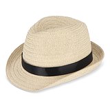 Pflanzlicher Strohhut mit farbigem Band Betonnel