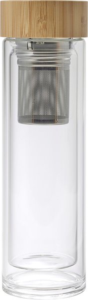 Trinkflasche Truiner | Glas | Bambusdeckel | 420 ml