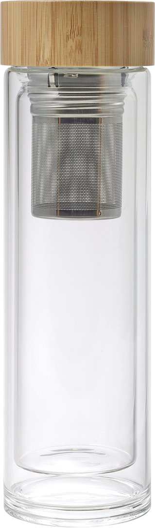 Trinkflasche Truiner | Glas | Bambusdeckel | 420 ml