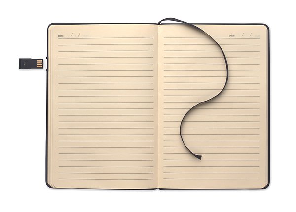 DIN A5 Notizbuch inkl. USB Luongi