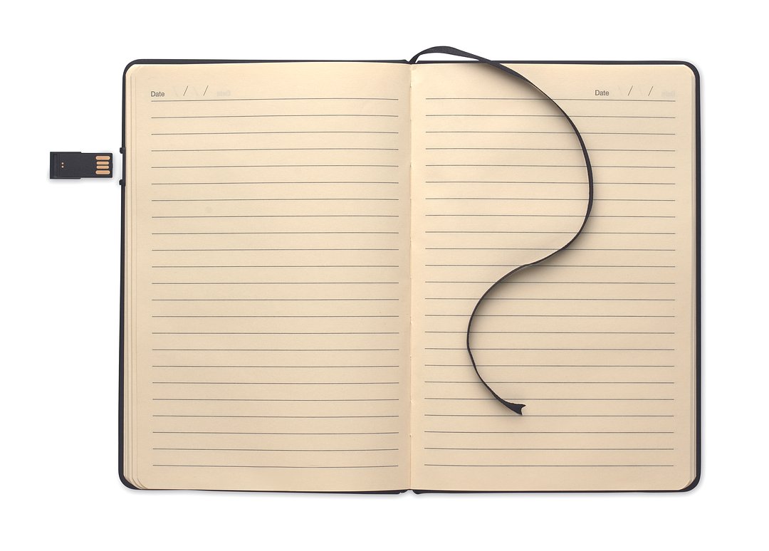 DIN A5 Notizbuch inkl. USB Luongi